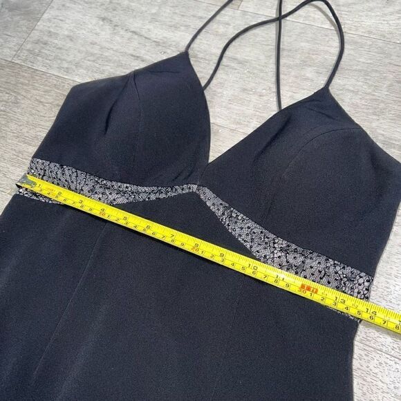 Aidan Mattox Evening Gown Mesh Lace Cutout Sleeveless Criss Cross Back Women’s 2 - Picture 5 of 12